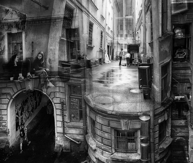 санкт-петербург, город, дворы, люди Дворы Питера фото превью