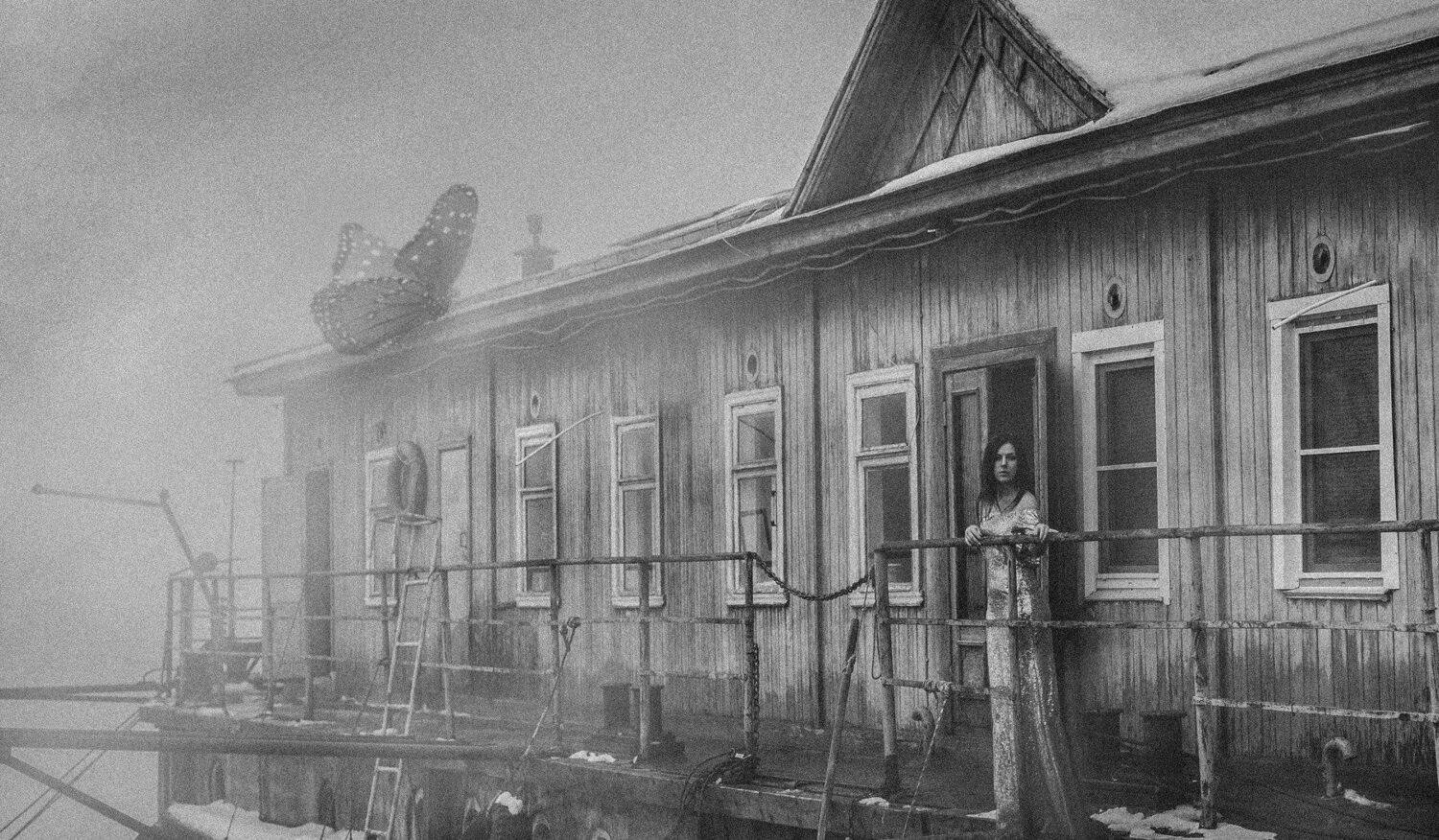 девушка,пристань,туман, Мария Буданова