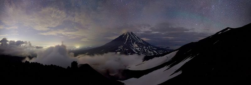 камчатка, корякский вулкан, ночная съемка, звезды Сон великанов фото превью