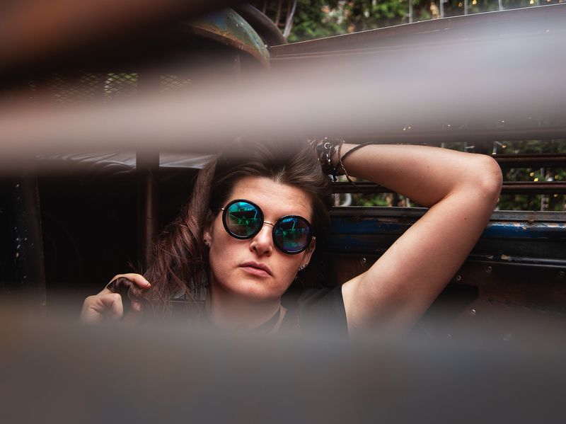 girl portrait beautiful city eyes colors summer Nina. фото превью