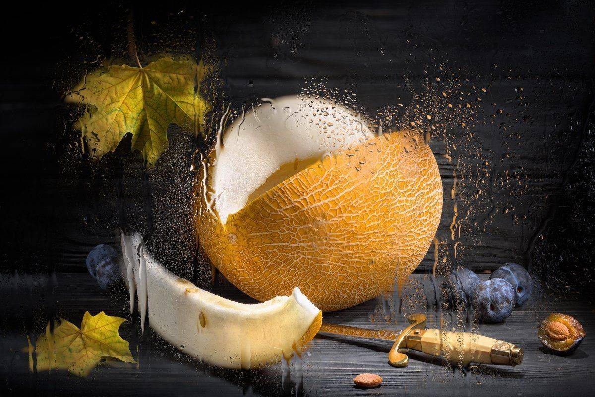 дыня, настроение, осень, листва, клён, сплин, слива, кортик, натюрморт, Tom Fincher