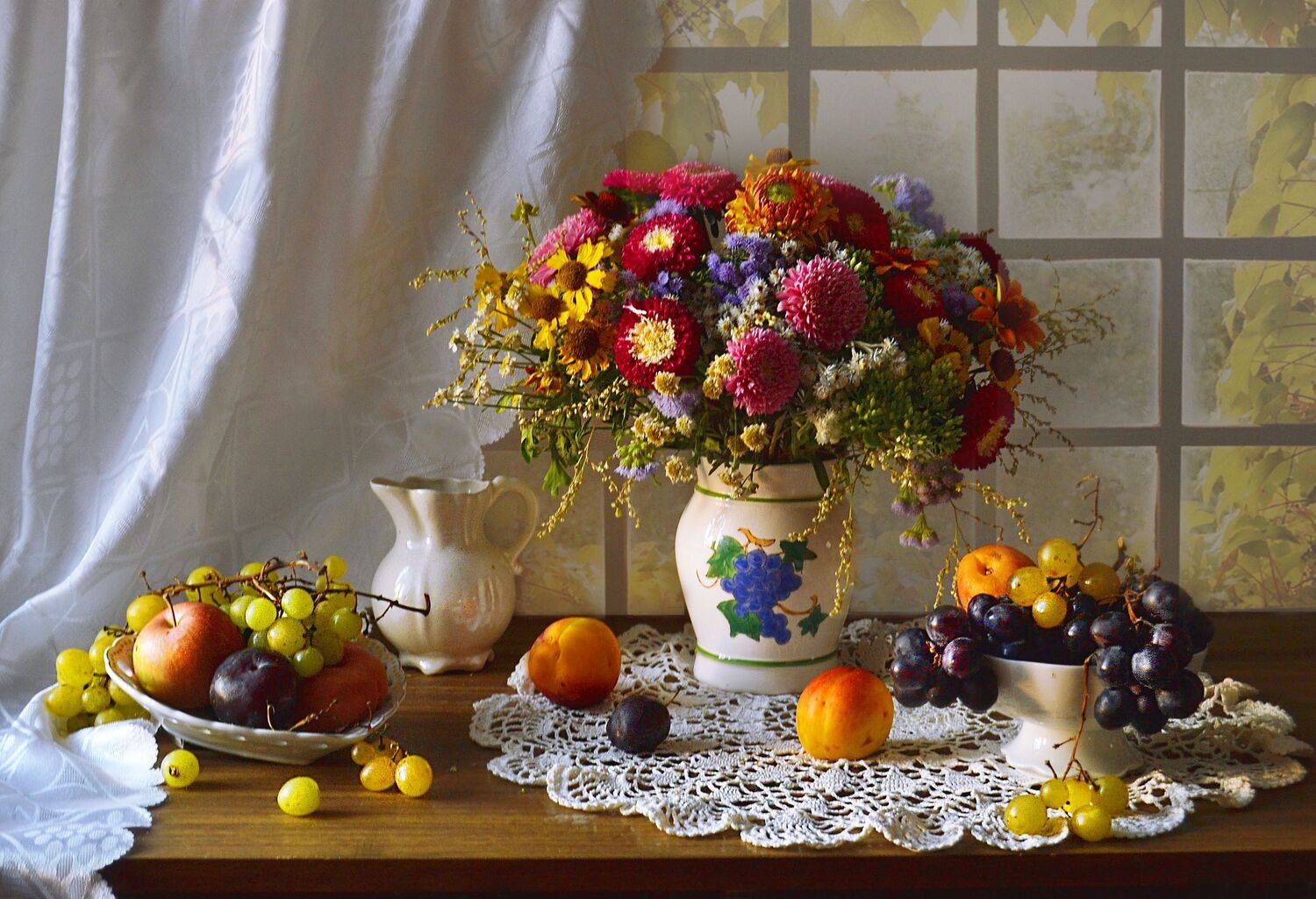 still life,натюрморт, осень, сентябрь, фото натюрморт, цветы, фрукты, Колова Валентина