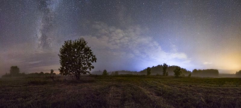 урал, пермский край, млечный путь В тумане фото превью