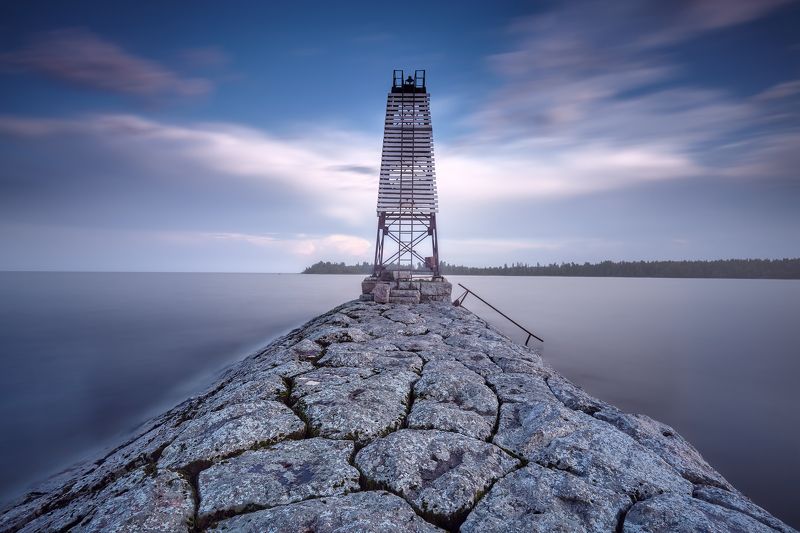 дамба, ладожское озеро, минимализм Ориентир фото превью