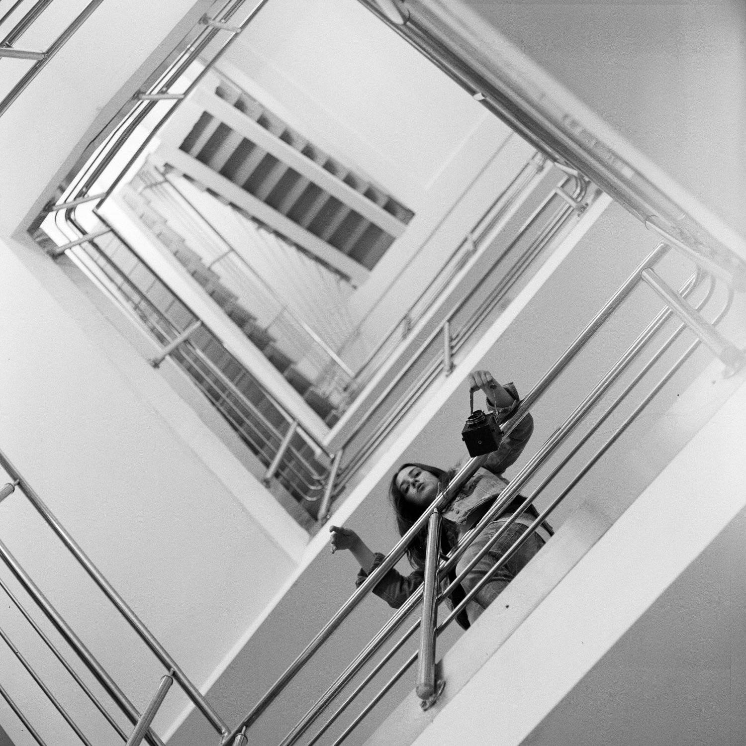 film, black, white, ilford, medium, format, 6x6, staircase, Evgeny Ivanov