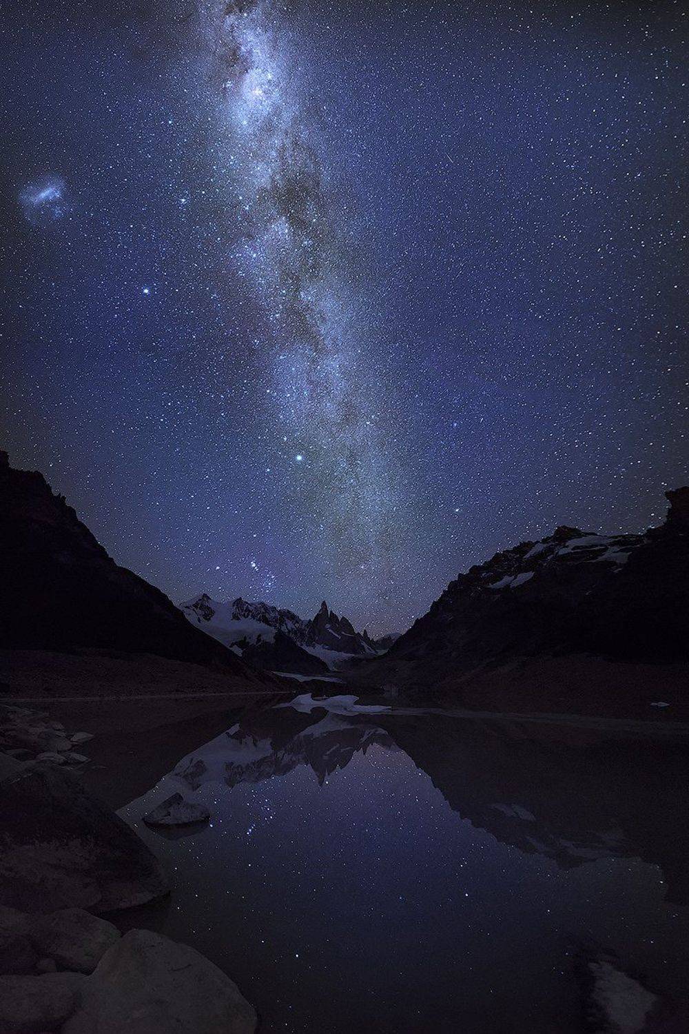 патагония, аргентина, ночь, звёзды, млечный путь, отражение, горы, серро торре, Дмитрий Саприн