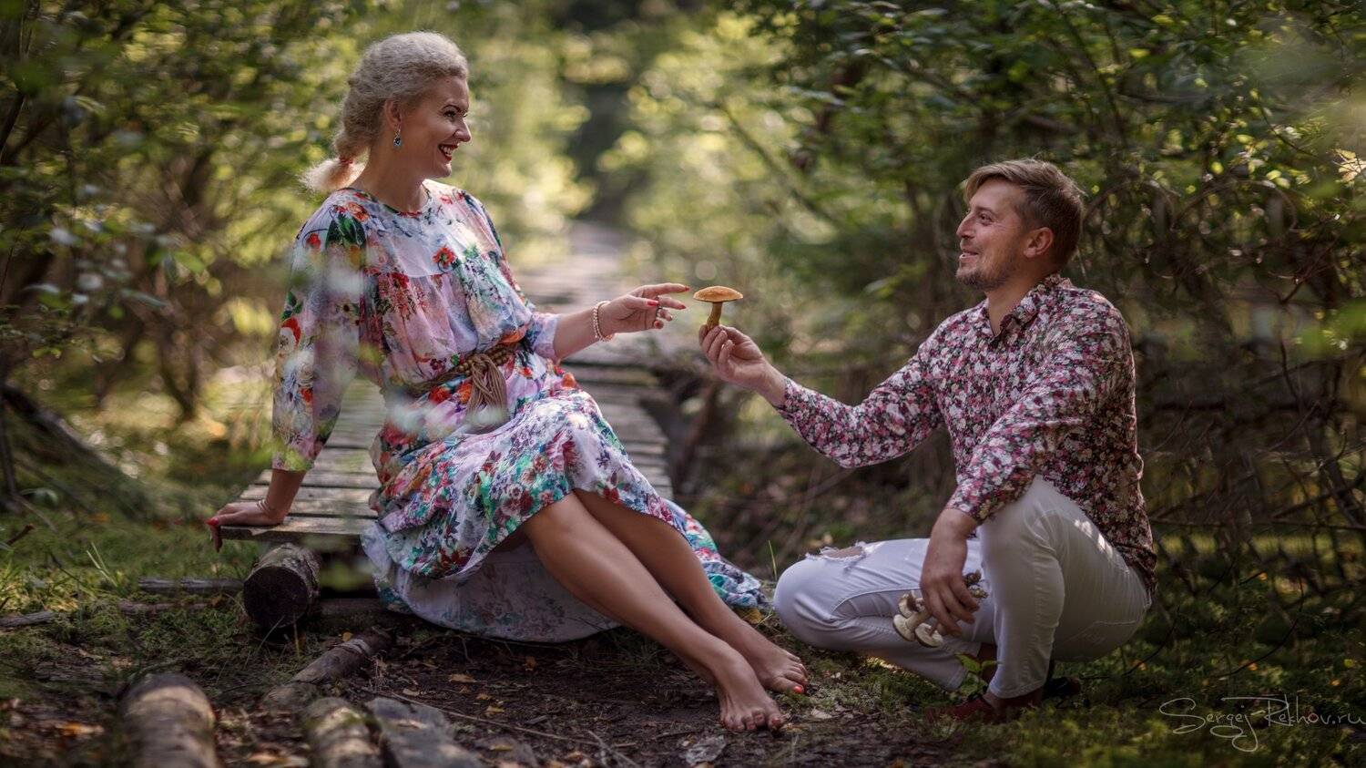 портрет, лес, русский стиль, портрет, грибы, Сергей Рехов