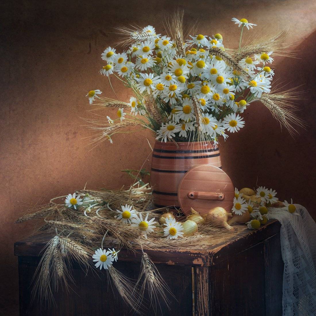 натюрморт,ромашки,рожь, Елена Рубинская