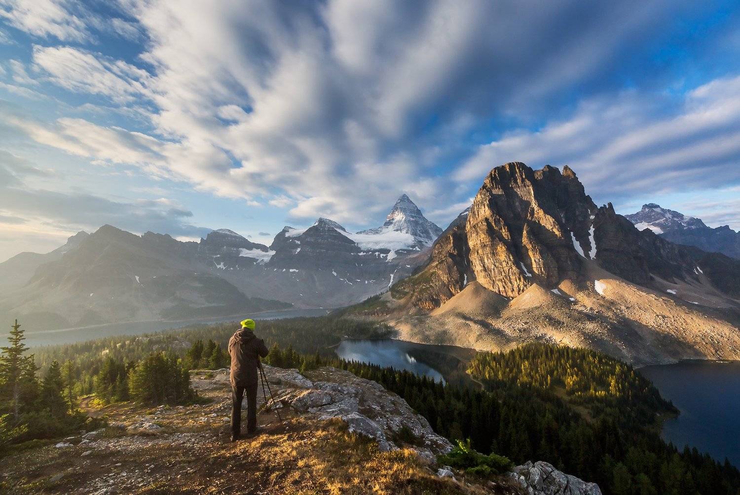 assiniboine, sunburst, , sky, lake, Evgeny Chertov