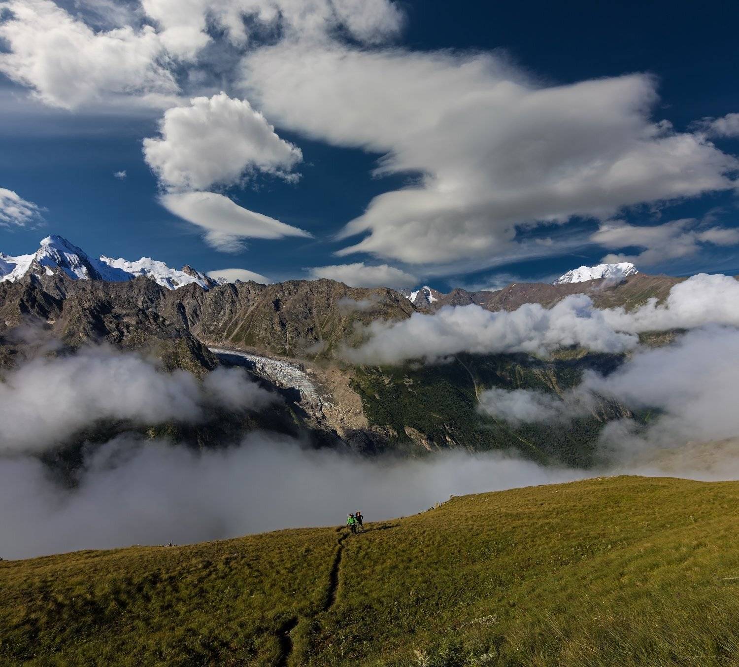 горы, облака, кавказ, Эстелла