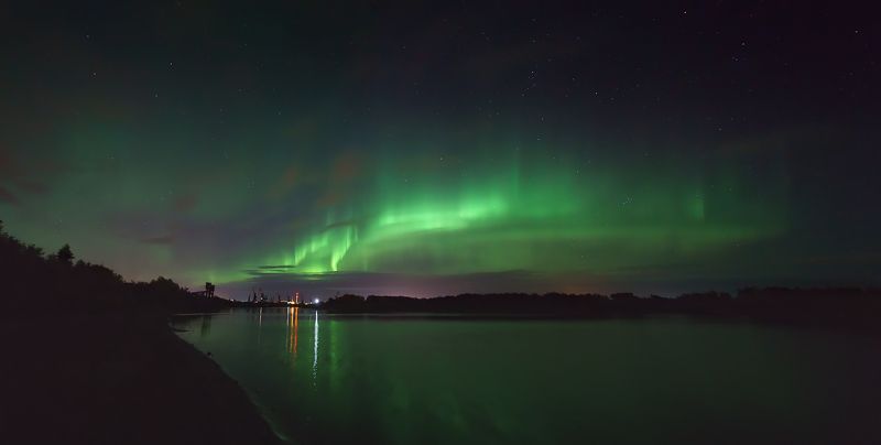 печора,коми,северное сияние Северное сияние и Печора фото превью
