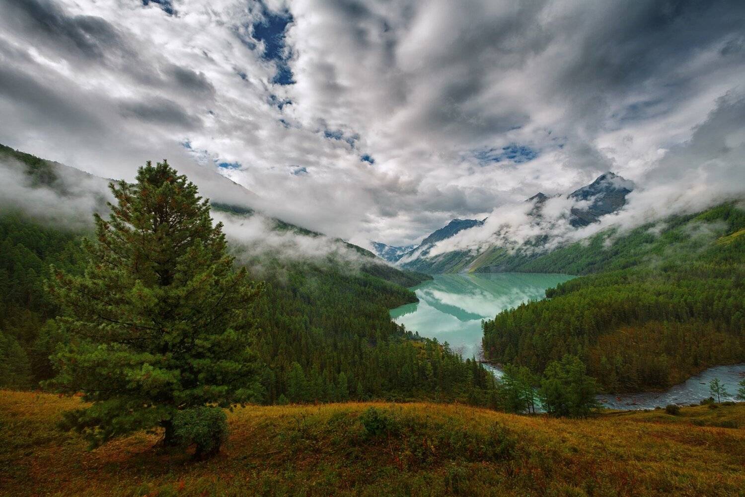 горы, облака, природа, алтай, рассвет, река, путешествие, россия, Шевченко Николай