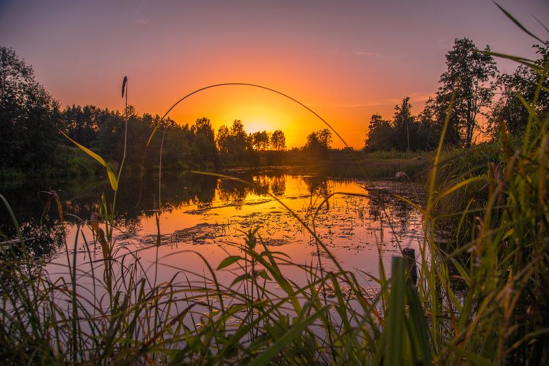 закат, Россия, Ивановская область, Лежнево Арка фото превью