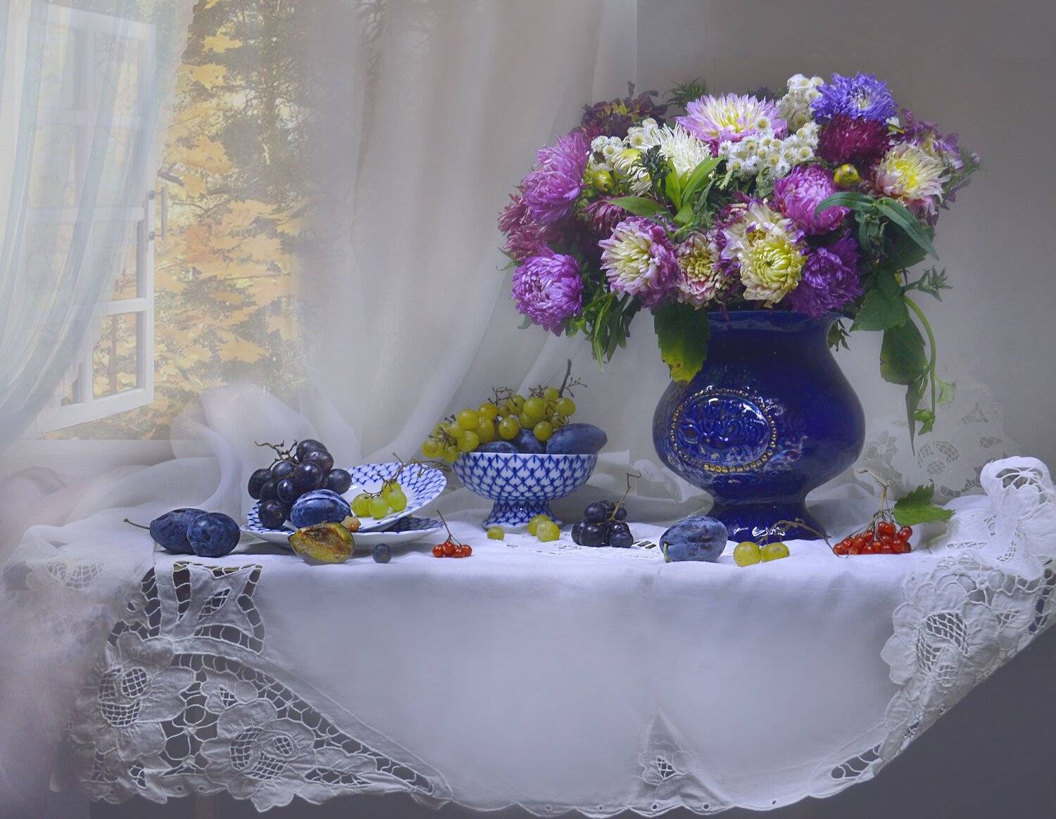 still life, натюрморт, сентябрь, осень, фото натюрморт, фарфор, цветы, георгины, астры,, Колова Валентина