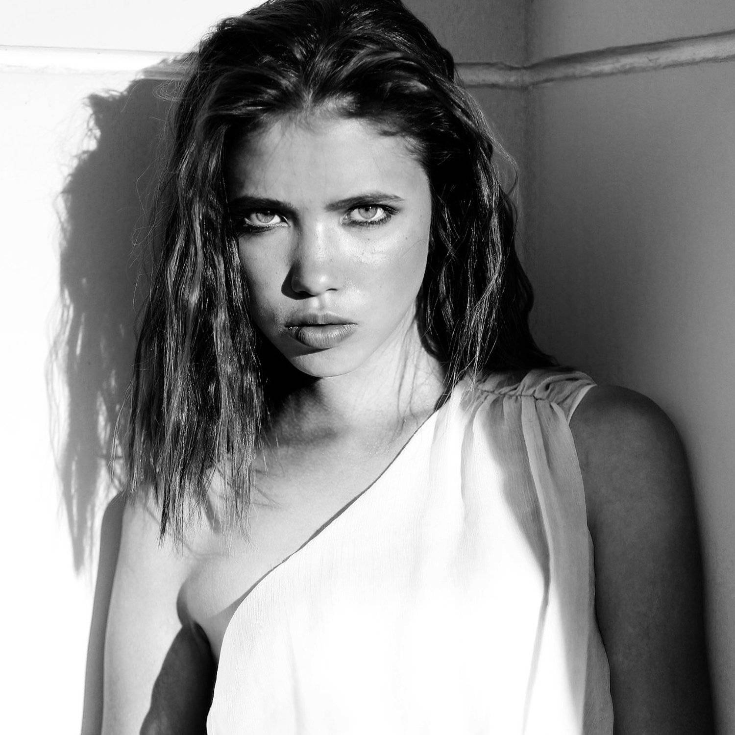 девушка, мода, волосы, глаза, губы, чб, дикий, взгляд, Дарья Комарова