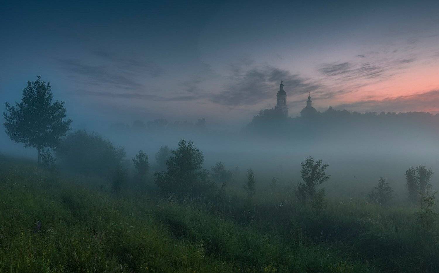 пейзаж, рассвет, туман, утро, россия, природа, филипповское, лето, россия, Виталий Левыкин