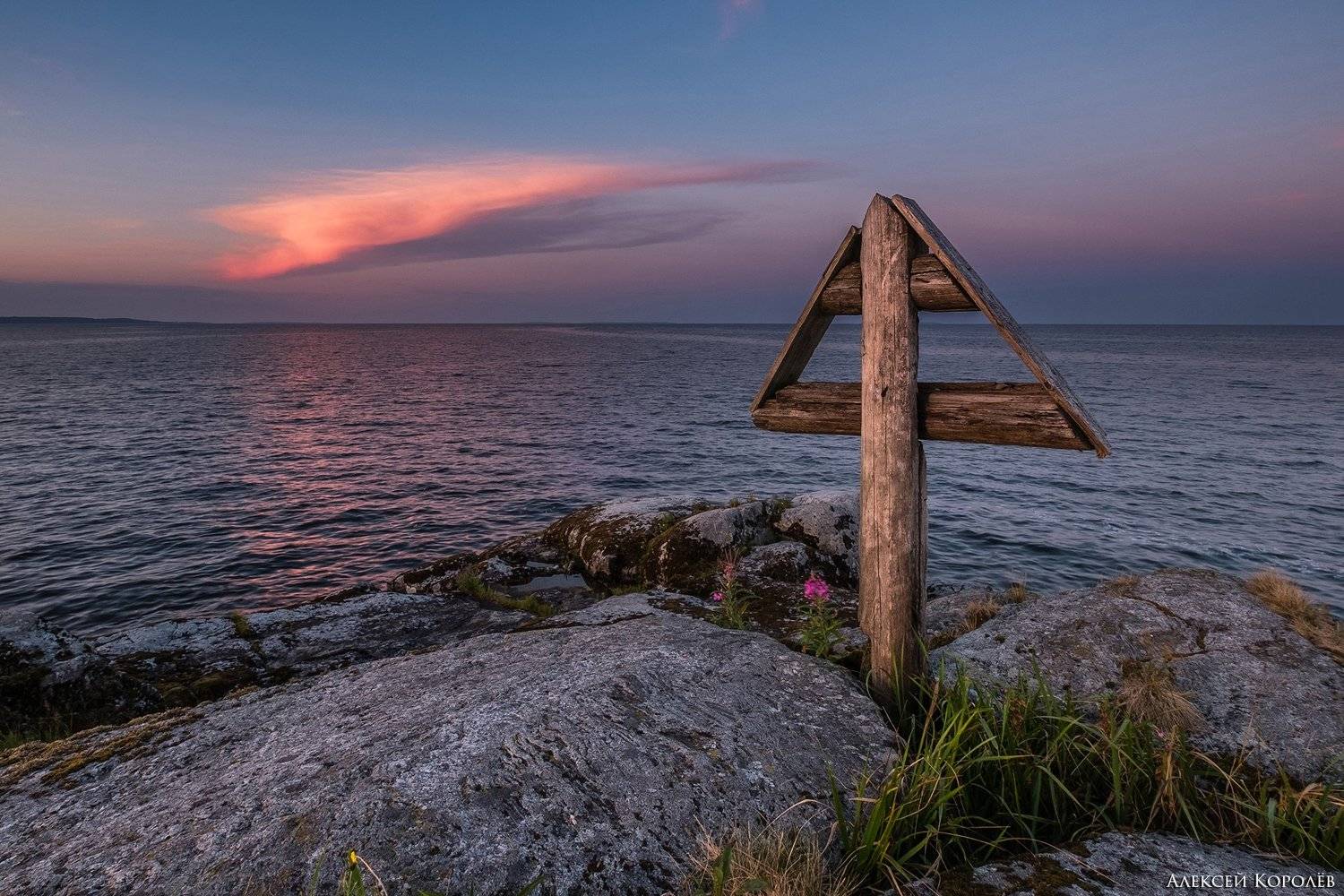 карелия, ладожское озеро, ладога, озеро, шхеры, россия, природа, пейзаж, закат, крест, остров, лето, karelia, ladoga lake, ladoga, lake, skerry, russia, nature, landscape, sunset, cross, island, summer, Алексей Королёв