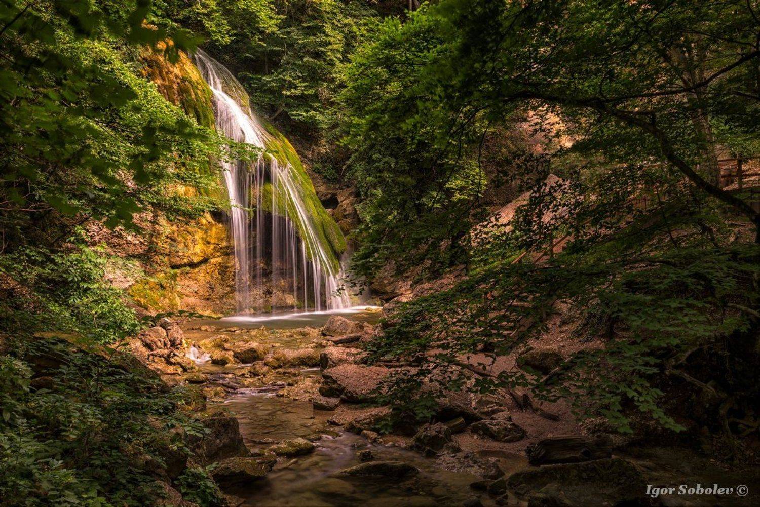 Джур-Джур, водопад, Крым, Jur-Jur, waterfall, Crimea, Соболев Игорь