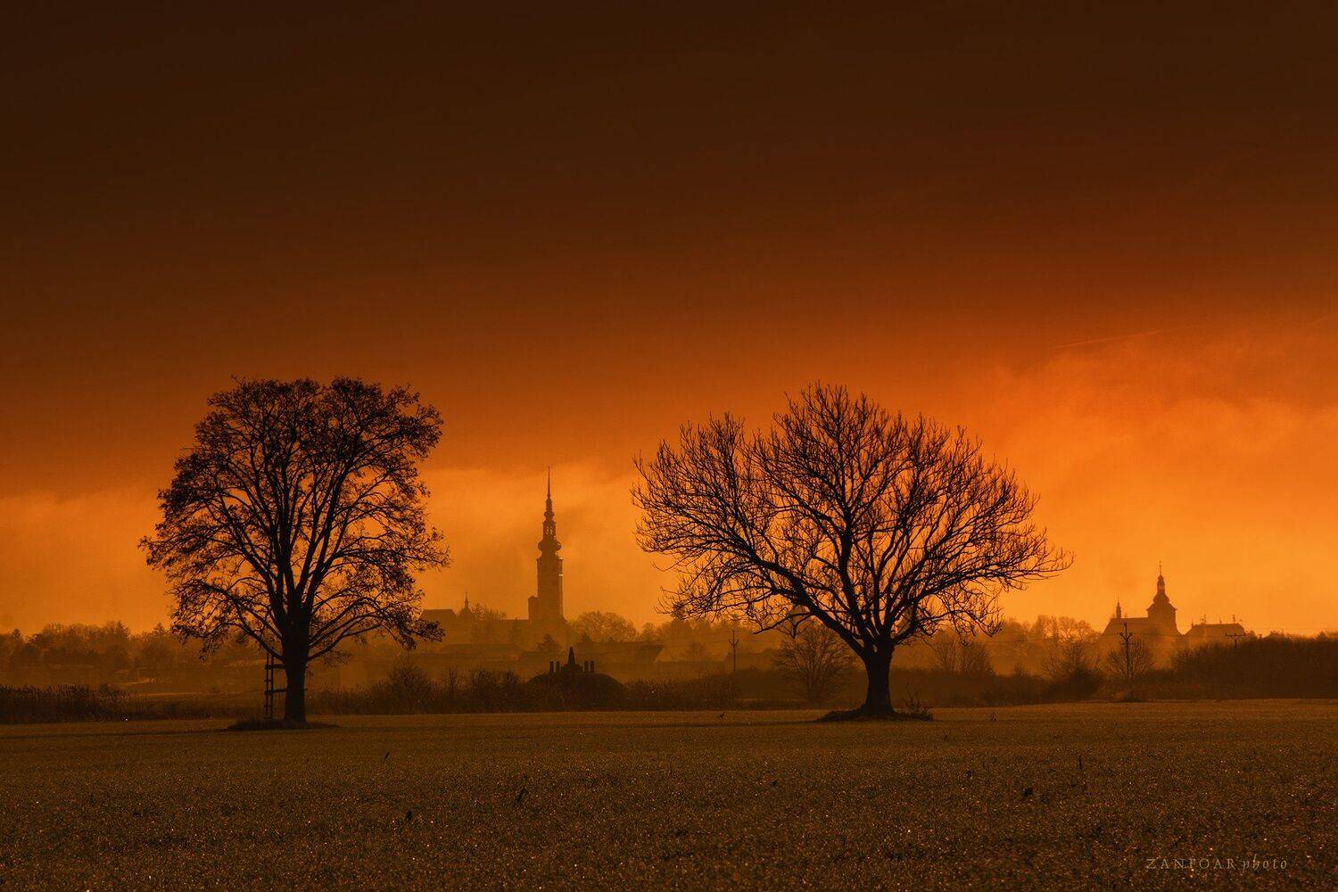 landscape,nikon d7000,nature,zanfoar,czech republic,закат, природа, чешская республика, деревья, пейзаж, дымка, небо,чехия, Zanfoar