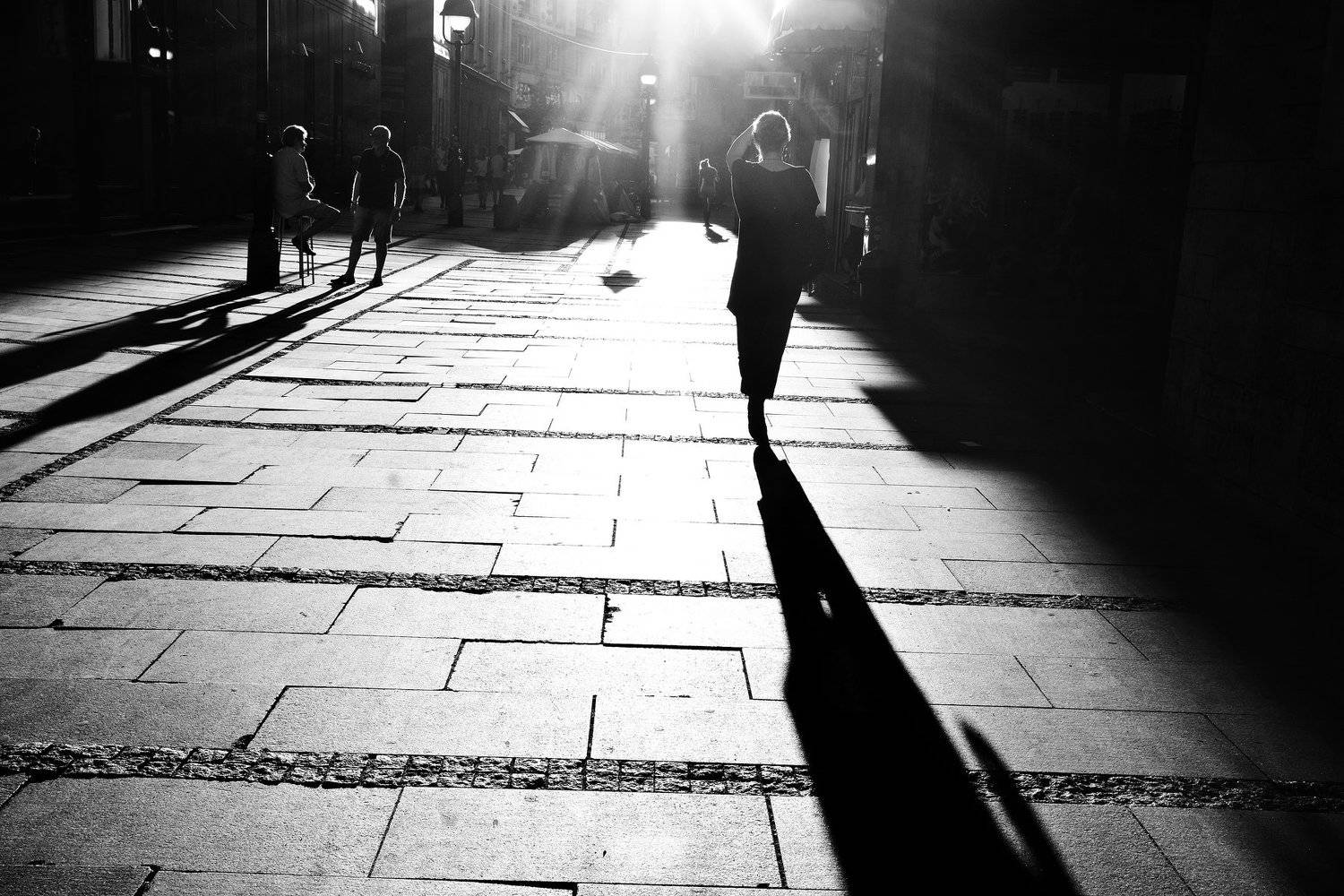 #belgrade #street #light #people #black and white #city #sunset #sunlight, RACEALA ELENA