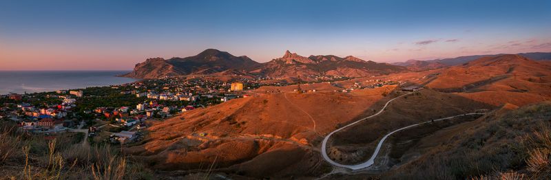 крым, коктебель, море, рассвет, солнце, горы, утро, кара-даг Под лучами теплеют пологие склоны из плюша фото превью