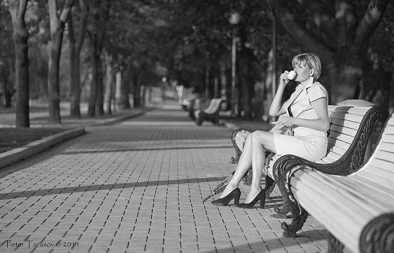портрет, парк, кофе, утро, Peter Tarasov