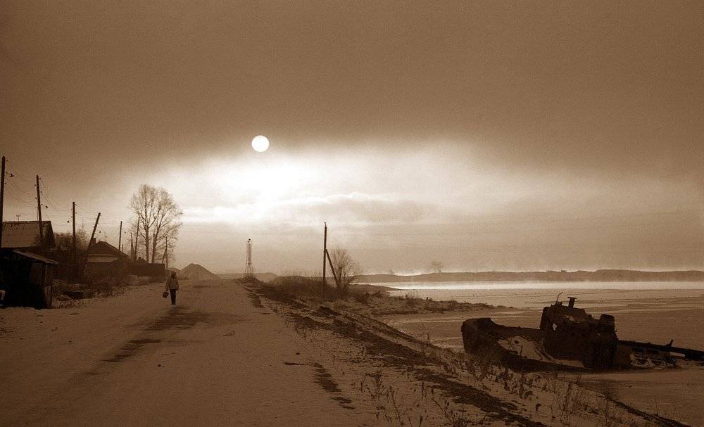 зима, ангара, утро, Николай Морский