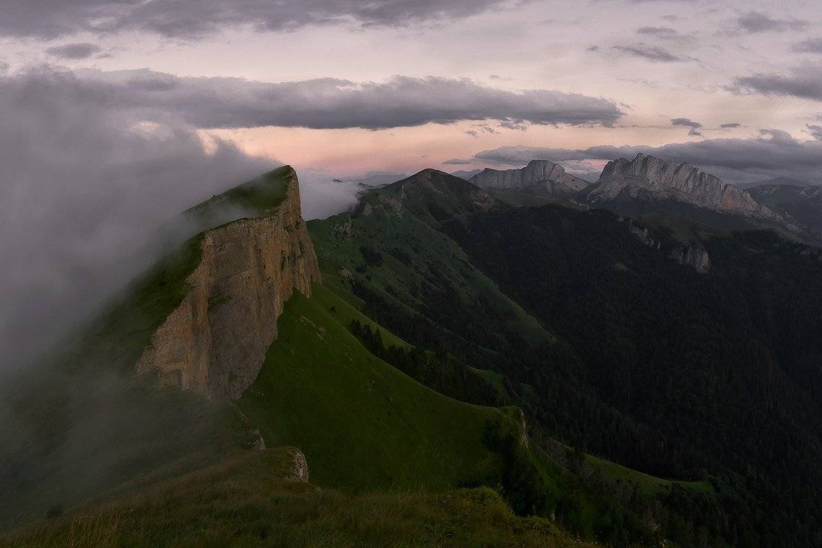 горы, кавказ, тхачи, ачешбок, вечер, закат, ФЁДОР
