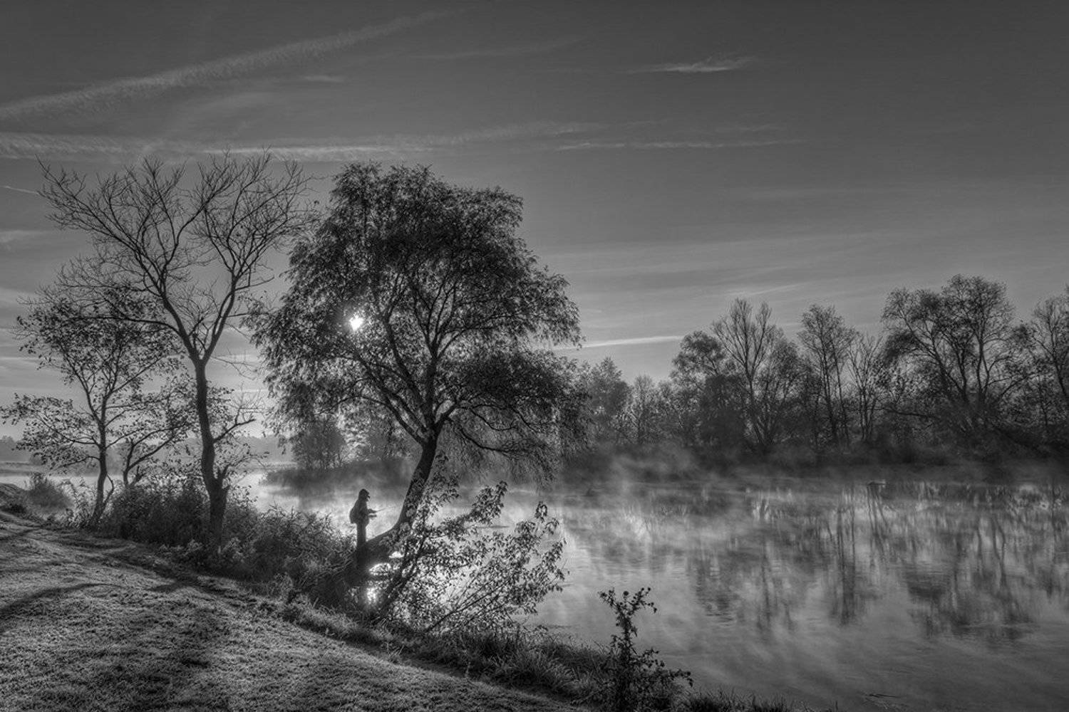 утро, река, восход, солнце, Владимир Костылев