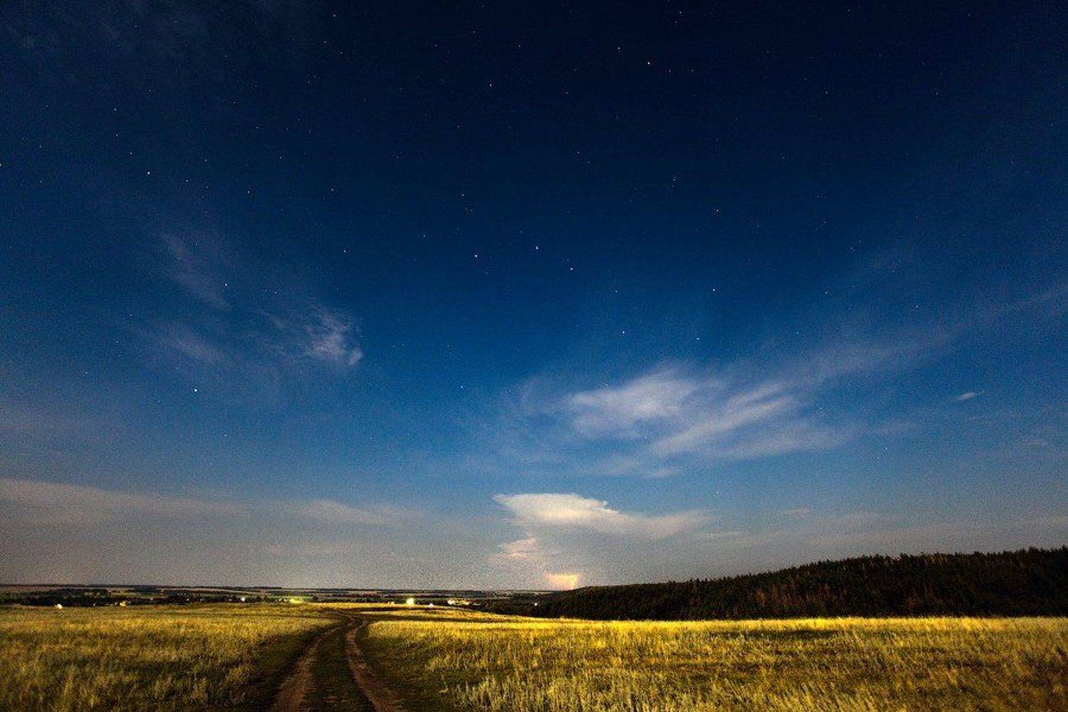night, stars, russia, tambov, Денис Беляев