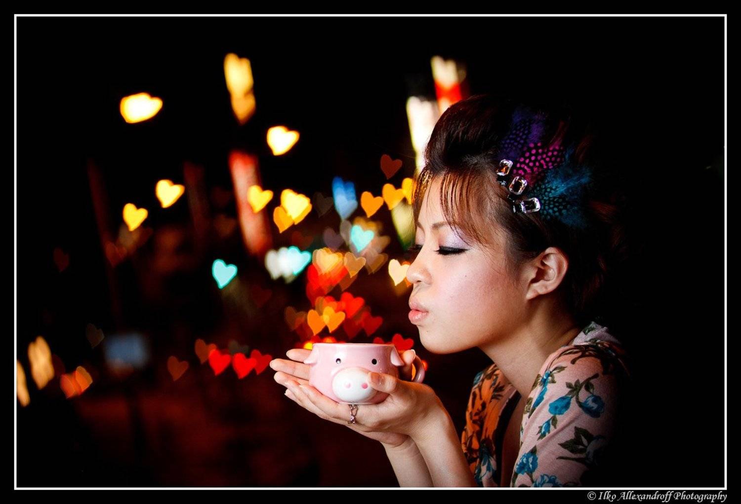 hearts, bokeh, canon, strobist, portrait, night, lights, Ilko Allexandroff