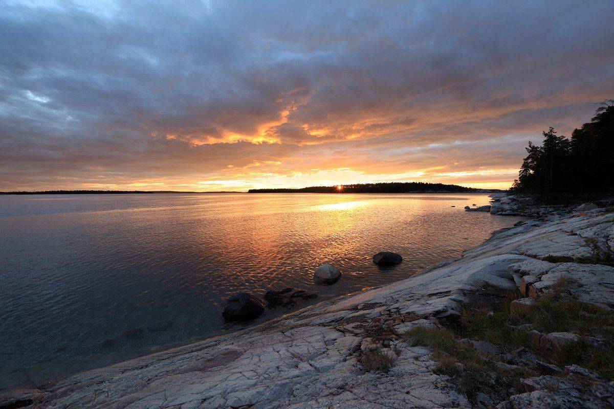 карелия, белое море, закат, Михаил Псарёв