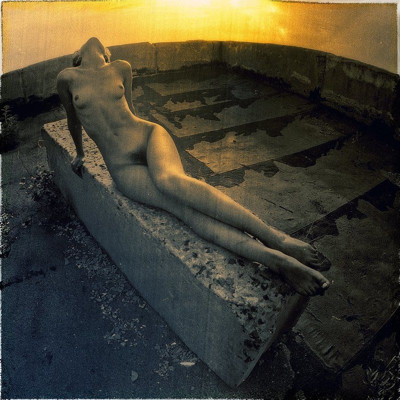 ч/б, пленка, негатив, 6х6 Холодный закат фото превью