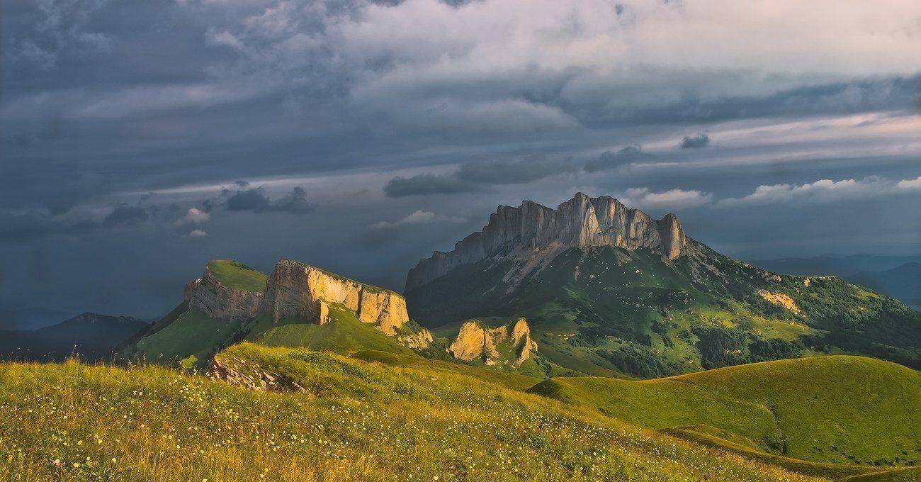 горы, кавказ, перед, дождем, тхачи асбестная, ФЁДОР