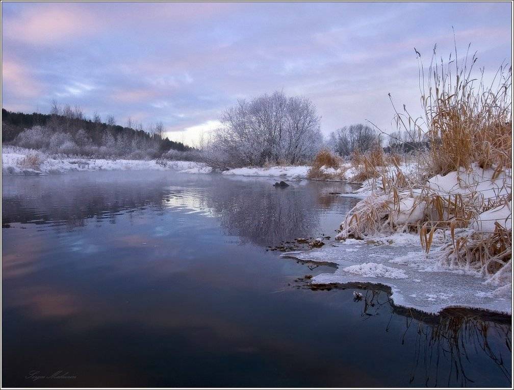 пейзаж, природа, урал, зима, река, рассвет, Сергей Макурин
