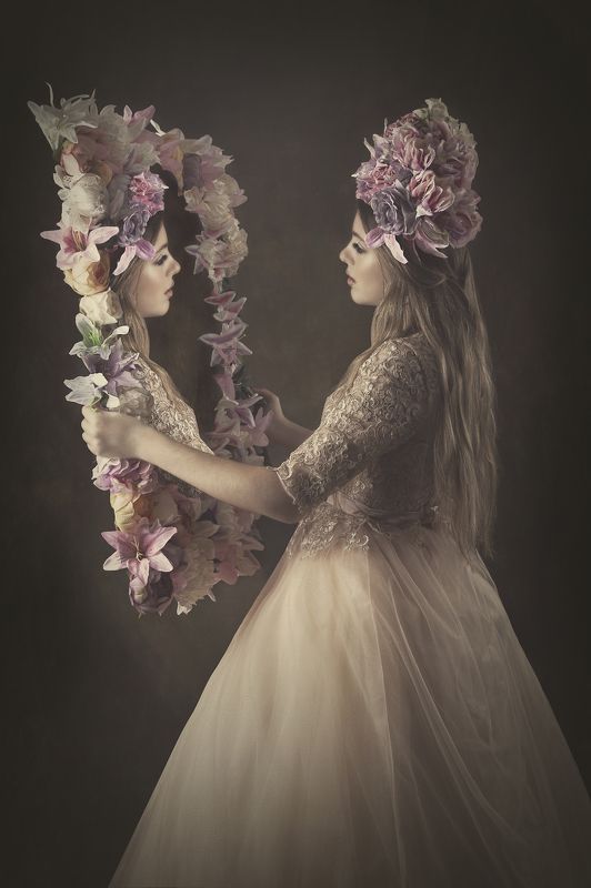 flowers,portriat,fineart Flower mirror фото превью