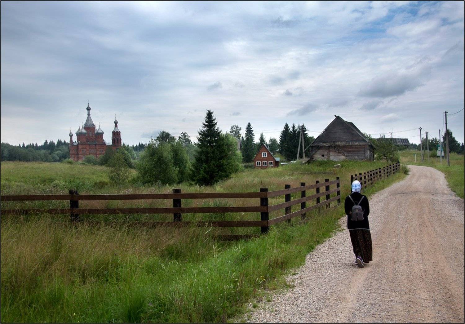 храм волга исток паломник деревня волговерховье лето, Boris Bort