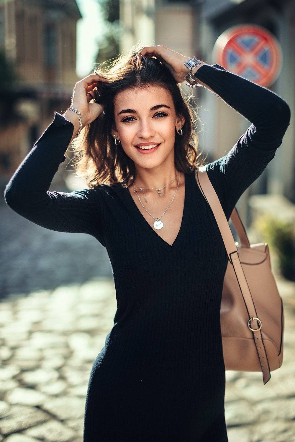 beauty, Brunette, blueyes, street,, Чавдар Димитров