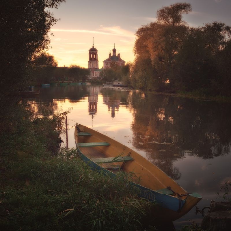 вода, подмосковье, вечер, осень, переславль залесский Вечер на Плещеевом озере. Переславль Залесский фото превью