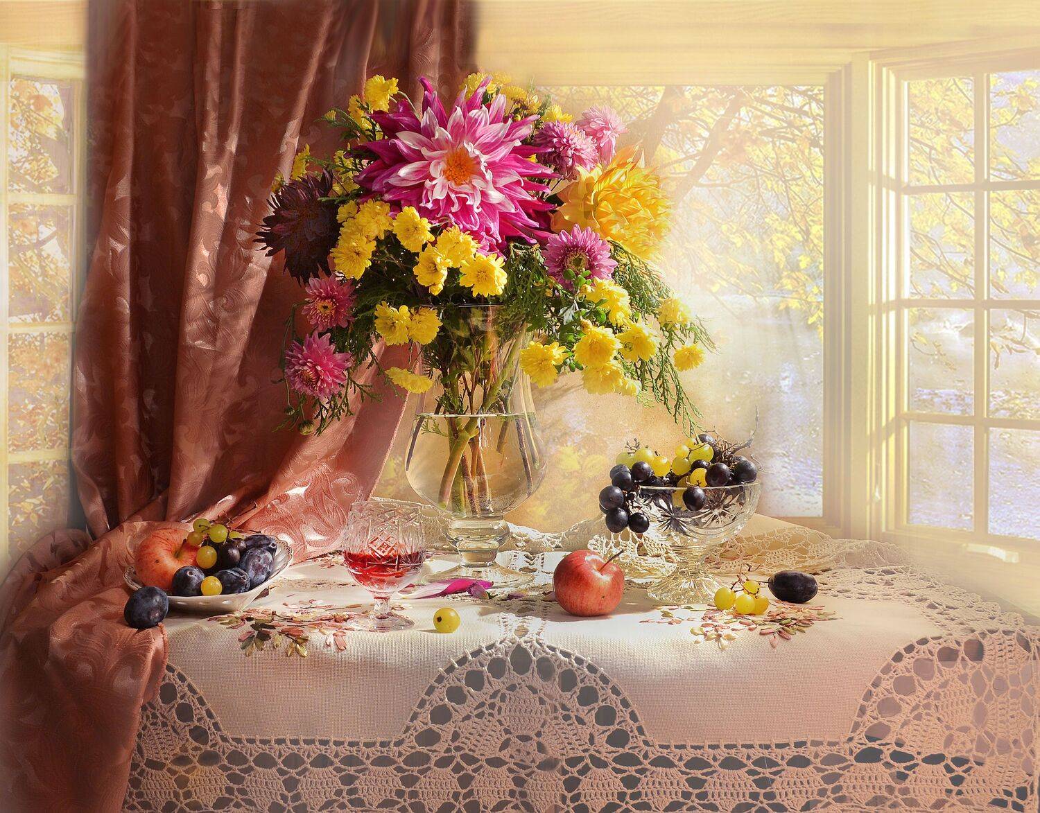 still life,натюрморт,осень, сентябрь, фото натюрморт, астры, цветы, солнечный день, бабье лето, настроение,, Колова Валентина