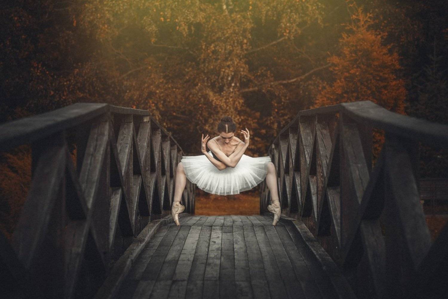артпортрет, мост, балерина, осень, настроение, Александр Тишкевич