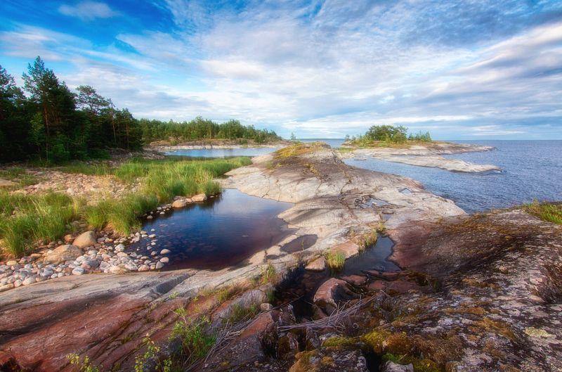 озеро,шхеры,острова,облака, нетронутая красота. Незабываемая Ладога. фото превью