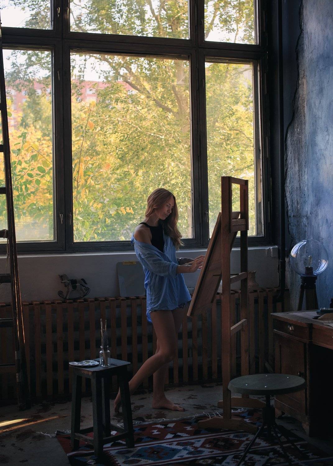 осеннее вдохновение, мастерская художника, ната, живопись, золотая осень, Стяжкин Дмитрий