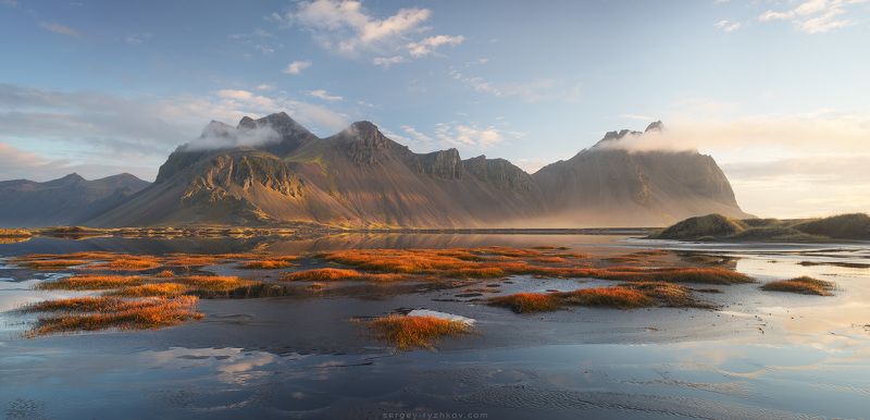 вестрахорн, исландия, пейзаж, природа, горы, панорама, iceland, stokksnes, vestrahorn, panorama, landscape, nature, Vestrahorn на рассвете фото превью