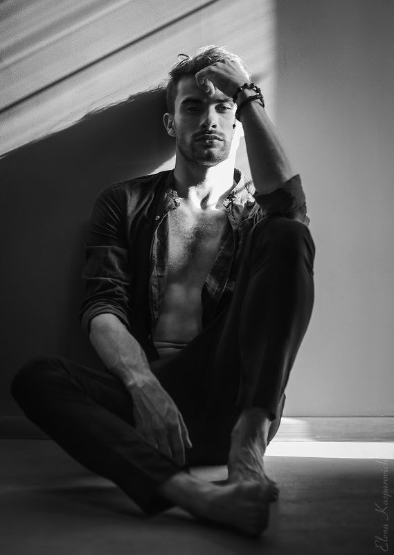 мужской портрет, ч.б,  фото превью