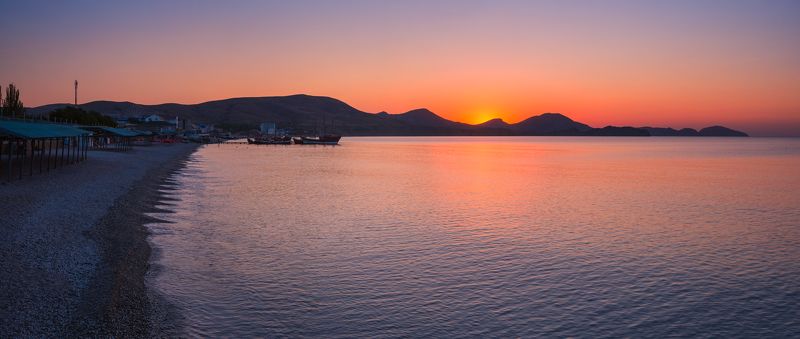 крым, коктебель, море, рассвет, солнце, горы, утро Снова море в зареве рассвета фото превью