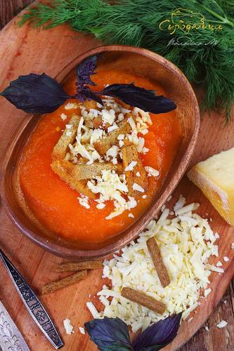 Овощной суп-пюре с сыром 