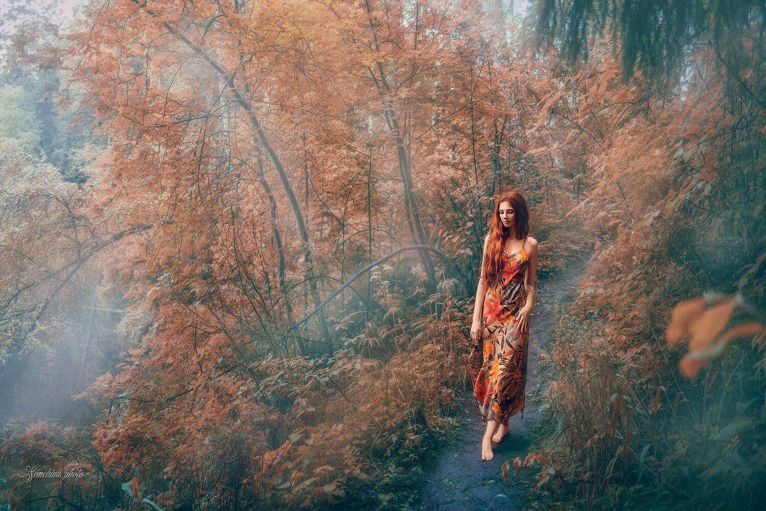 девушка, осень, русалка, портрет, туман, утро, girl, portreit, autumn, morning, fog, Марина Семёхина