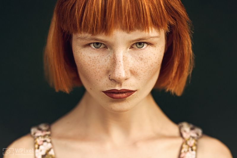 portrait women redhair eyes freckles women by wpixel (More Than Beauty) фото превью