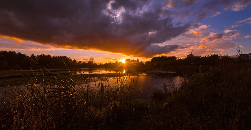 пруд, россия, иваново, лежнево. ивановская область, закат, природа, canon *** фото превью